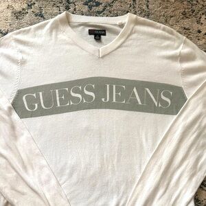 Y2K Original Guess Jeans White Sweater Size Small